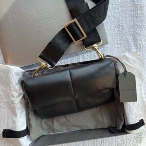 NWT Pristine Condition AllSaints Ezra Quilted Crossbody in Black